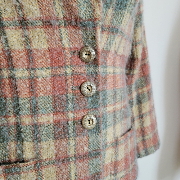 Vintage Valentino Boutique Plaid Mohair Jacket Blazer - Picture 4 of 8